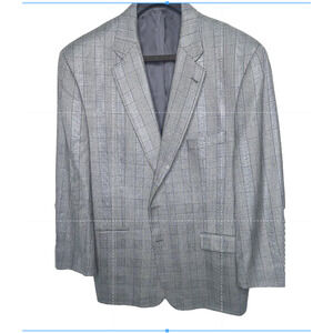 LNWOT Burberry London Kensington Sport Coat Glen Plaid Wool Silk Jacket 48R Gray